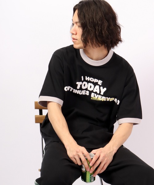 RE730(アールイーセブンサーティー)の「RE730 ビッグシルエット半袖Tシャツ(Tシャツ/カットソー・メンズ・ホワイト系その他/ベージュ系その他/ブラック/ホワイト/ベージュ/ブラック系その他・M/L/XL)」の5枚目の写真