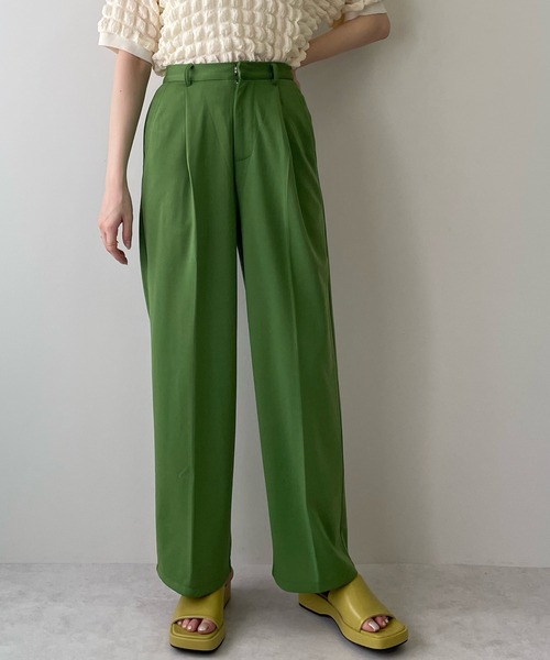 LE MORE（リモア）の「ポンチストレートカラータックパンツ（その他パンツ・レディース・アイボリー/グリーン/オレンジ/ピンク/ブラック・FREE）」の4枚目の写真