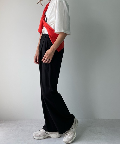 LE MORE（リモア）の「ポンチストレートカラータックパンツ（その他パンツ・レディース・アイボリー/グリーン/オレンジ/ピンク/ブラック・FREE）」の8枚目の写真