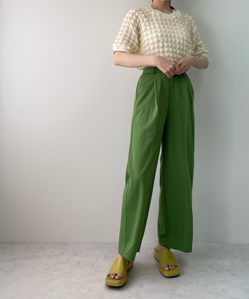 LE MORE（リモア）の「ポンチストレートカラータックパンツ（その他パンツ・レディース・アイボリー/グリーン/オレンジ/ピンク/ブラック・FREE）」の11枚目の写真