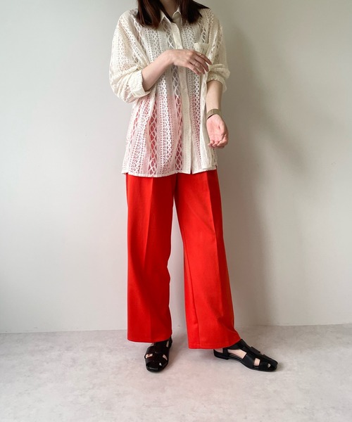 LE MORE（リモア）の「ポンチストレートカラータックパンツ（その他パンツ・レディース・アイボリー/グリーン/オレンジ/ピンク/ブラック・FREE）」の21枚目の写真