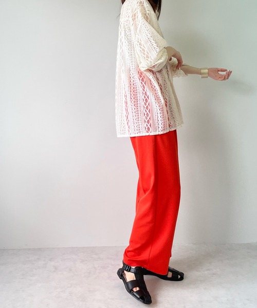 LE MORE（リモア）の「ポンチストレートカラータックパンツ（その他パンツ・レディース・アイボリー/グリーン/オレンジ/ピンク/ブラック・FREE）」の22枚目の写真