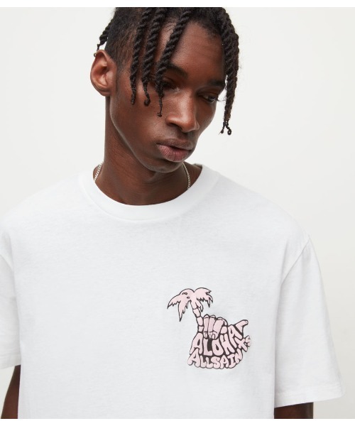 ALLSAINTS(オールセインツ)の「SHAKA CREW T-SHIRT | SHAKA クルー Tシャツ(Tシャツ/カットソー・メンズ・ホワイト・S/XS/M/L)」の4枚目の写真