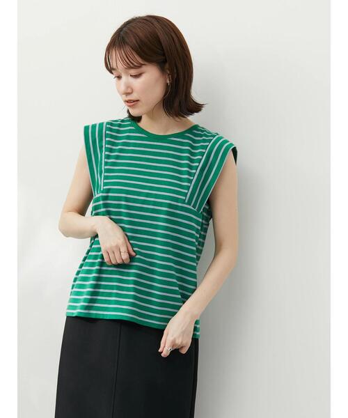 Sugar spoon(シュガースプーン)の「・SUGAR SPOON ボーダースクエアTシャツ(Tシャツ/カットソー・レディース・ピンク/ターコイズブルー/ブルー/グリーン・FREE)」の17枚目の写真