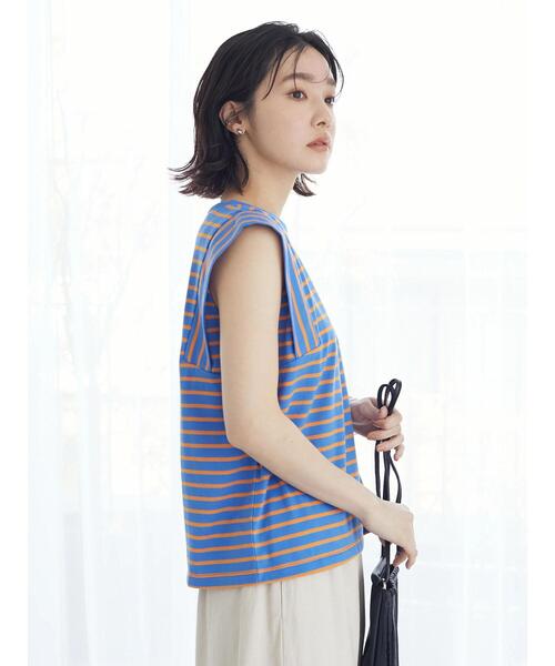 Sugar spoon(シュガースプーン)の「・SUGAR SPOON ボーダースクエアTシャツ(Tシャツ/カットソー・レディース・ピンク/ターコイズブルー/ブルー/グリーン・FREE)」の15枚目の写真