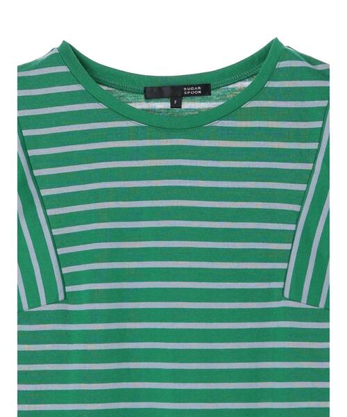 Sugar spoon(シュガースプーン)の「・SUGAR SPOON ボーダースクエアTシャツ(Tシャツ/カットソー・レディース・ピンク/ターコイズブルー/ブルー/グリーン・FREE)」の13枚目の写真