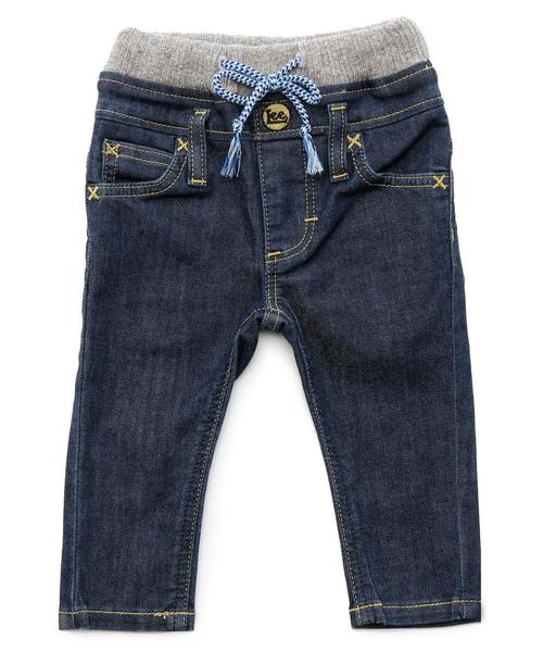 green label relaxing（グリーンレーベルリラクシング）の「【BABY】LEE リブストレートパンツ（デニムパンツ・キッズ・ライトブルー/ネイビー・80ｃｍ）」の2枚目の写真