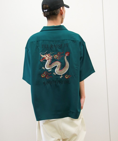 VENCEEXCHANGE（ヴァンスエクスチェンジ）の「ドラゴンバック刺繍半袖ベトシャツ（シャツ/ブラウス・メンズ・ブラック/グリーン/ブルー・M/L）」の14枚目の写真