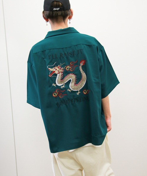 VENCEEXCHANGE（ヴァンスエクスチェンジ）の「ドラゴンバック刺繍半袖ベトシャツ（シャツ/ブラウス・メンズ・ブラック/グリーン/ブルー・M/L）」の22枚目の写真