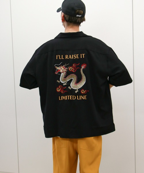 VENCEEXCHANGE（ヴァンスエクスチェンジ）の「ドラゴンバック刺繍半袖ベトシャツ（シャツ/ブラウス・メンズ・ブラック/グリーン/ブルー・M/L）」の6枚目の写真