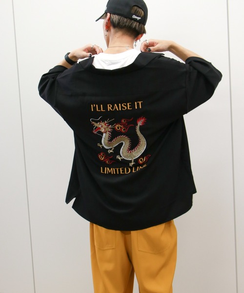 VENCEEXCHANGE（ヴァンスエクスチェンジ）の「ドラゴンバック刺繍半袖ベトシャツ（シャツ/ブラウス・メンズ・ブラック/グリーン/ブルー・M/L）」の12枚目の写真