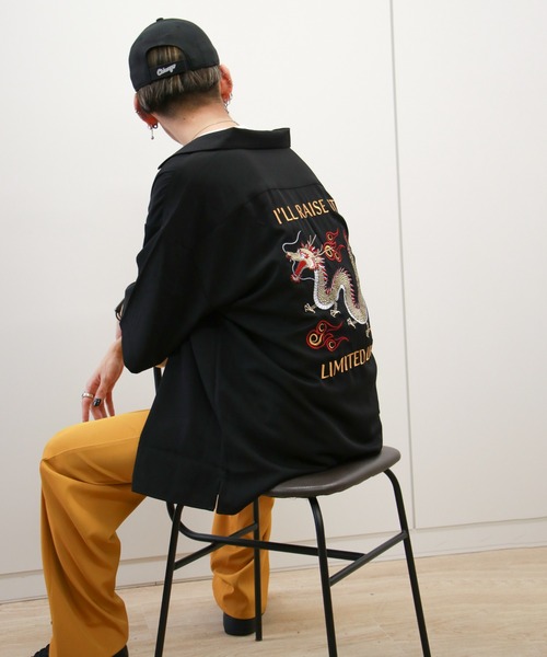 VENCEEXCHANGE（ヴァンスエクスチェンジ）の「ドラゴンバック刺繍半袖ベトシャツ（シャツ/ブラウス・メンズ・ブラック/グリーン/ブルー・M/L）」の9枚目の写真