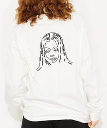 X-girl | EMBROIDERED FACE L/S TEE/ロゴ刺繍 ロンT/長袖Tシャツ(Tシャツ/カットソー)