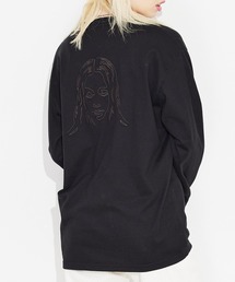 X-girl | EMBROIDERED FACE L/S TEE/ロゴ刺繍 ロンT/長袖Tシャツ(Tシャツ/カットソー)