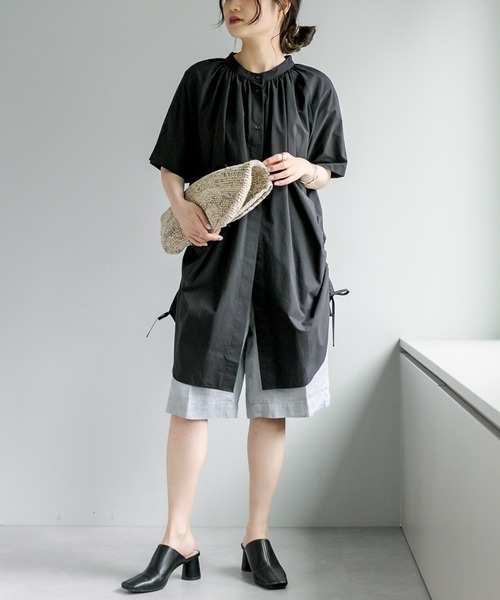 PUAL CE CIN(ピュアルセシン)の「【Du noir】サイドアジャストブラウス(シャツ/ブラウス・レディース・ホワイト/ブラック・FREE)」の8枚目の写真