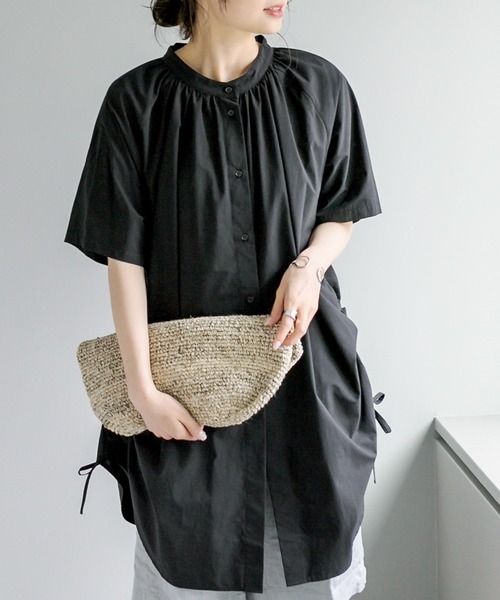 PUAL CE CIN(ピュアルセシン)の「【Du noir】サイドアジャストブラウス(シャツ/ブラウス・レディース・ホワイト/ブラック・FREE)」の9枚目の写真