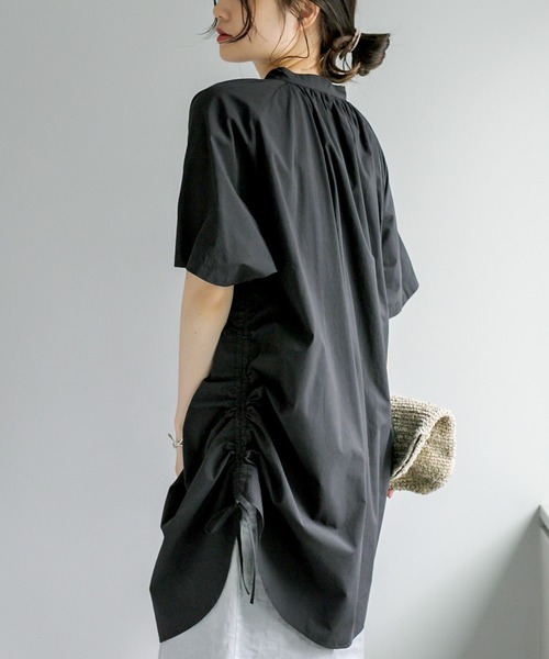 PUAL CE CIN(ピュアルセシン)の「【Du noir】サイドアジャストブラウス(シャツ/ブラウス・レディース・ホワイト/ブラック・FREE)」の10枚目の写真