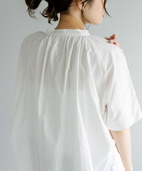 PUAL CE CIN(ピュアルセシン)の「【Du noir】サイドアジャストブラウス(シャツ/ブラウス・レディース・ホワイト/ブラック・FREE)」の7枚目の写真