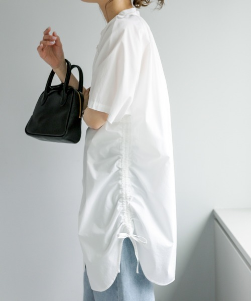 PUAL CE CIN(ピュアルセシン)の「【Du noir】サイドアジャストブラウス(シャツ/ブラウス・レディース・ホワイト/ブラック・FREE)」の5枚目の写真