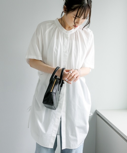 PUAL CE CIN(ピュアルセシン)の「【Du noir】サイドアジャストブラウス(シャツ/ブラウス・レディース・ホワイト/ブラック・FREE)」の3枚目の写真