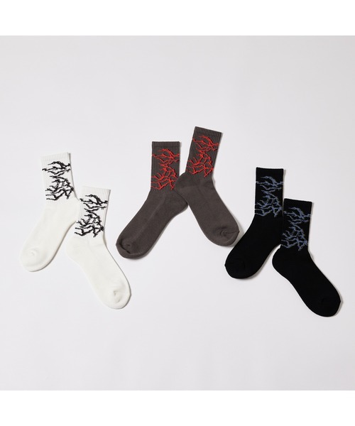 AIVER（アイバー）の「AIVER　棘ロゴソックス　MADE IN JAPAN（ソックス/靴下・メンズ・チャコールグレー/ブラック/オフホワイト・FREE）」の21枚目の写真