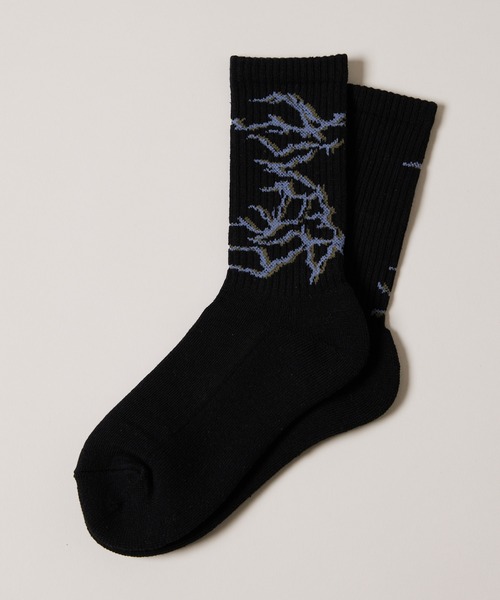 AIVER（アイバー）の「AIVER　棘ロゴソックス　MADE IN JAPAN（ソックス/靴下・メンズ・チャコールグレー/ブラック/オフホワイト・FREE）」の5枚目の写真