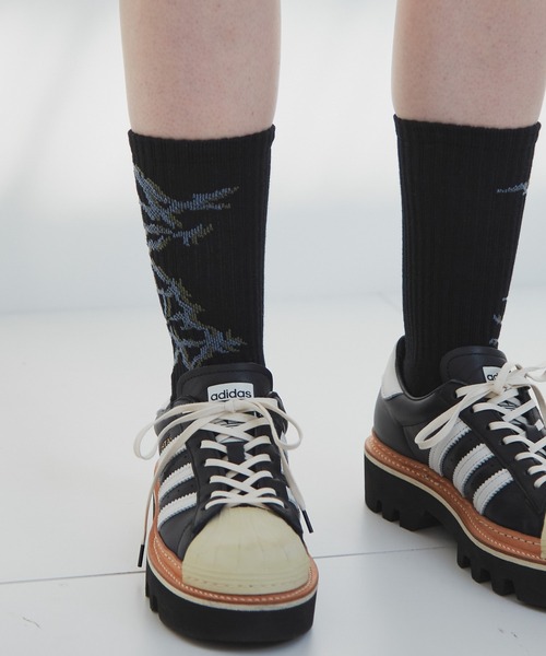 AIVER（アイバー）の「AIVER　棘ロゴソックス　MADE IN JAPAN（ソックス/靴下・メンズ・チャコールグレー/ブラック/オフホワイト・FREE）」の12枚目の写真