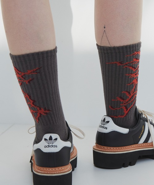 AIVER（アイバー）の「AIVER　棘ロゴソックス　MADE IN JAPAN（ソックス/靴下・メンズ・チャコールグレー/ブラック/オフホワイト・FREE）」の17枚目の写真