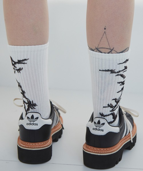 AIVER（アイバー）の「AIVER　棘ロゴソックス　MADE IN JAPAN（ソックス/靴下・メンズ・チャコールグレー/ブラック/オフホワイト・FREE）」の9枚目の写真