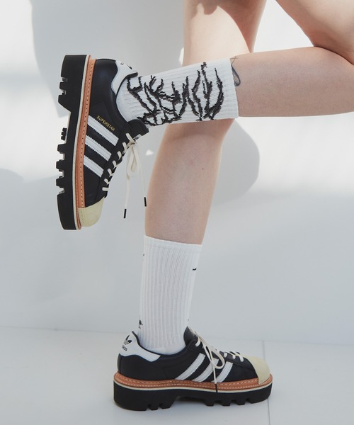 AIVER（アイバー）の「AIVER　棘ロゴソックス　MADE IN JAPAN（ソックス/靴下・メンズ・チャコールグレー/ブラック/オフホワイト・FREE）」の11枚目の写真