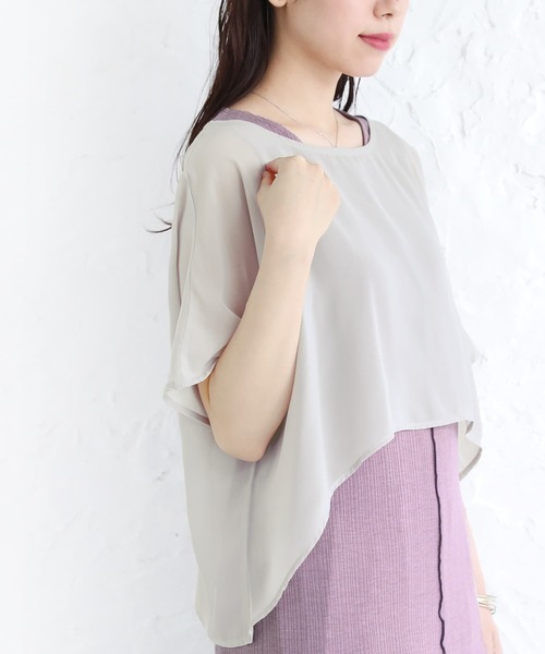 osharewalker（オシャレウォーカー）の「【廃盤】『シアートップス＆バッククロスリブタンクセット』（Tシャツ/カットソー・レディース・ブラック/グレー/グレイッシュブルー・1/2）」の19枚目の写真