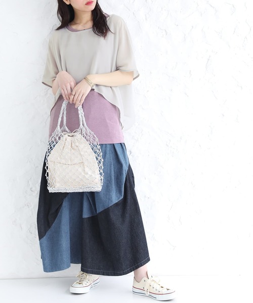 osharewalker（オシャレウォーカー）の「【廃盤】『シアートップス＆バッククロスリブタンクセット』（Tシャツ/カットソー・レディース・ブラック/グレー/グレイッシュブルー・1/2）」の11枚目の写真