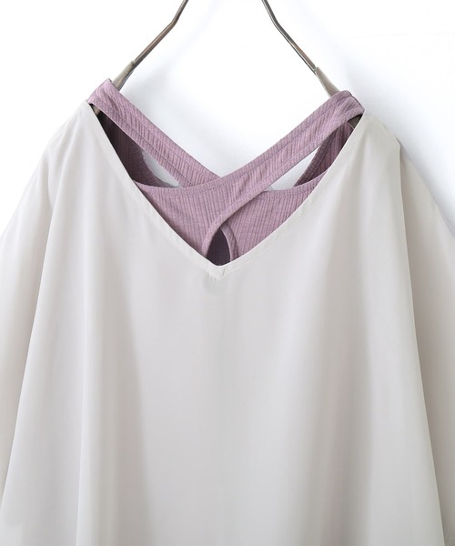 osharewalker（オシャレウォーカー）の「【廃盤】『シアートップス＆バッククロスリブタンクセット』（Tシャツ/カットソー・レディース・ブラック/グレー/グレイッシュブルー・1/2）」の16枚目の写真