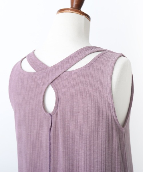 osharewalker（オシャレウォーカー）の「【廃盤】『シアートップス＆バッククロスリブタンクセット』（Tシャツ/カットソー・レディース・ブラック/グレー/グレイッシュブルー・1/2）」の6枚目の写真