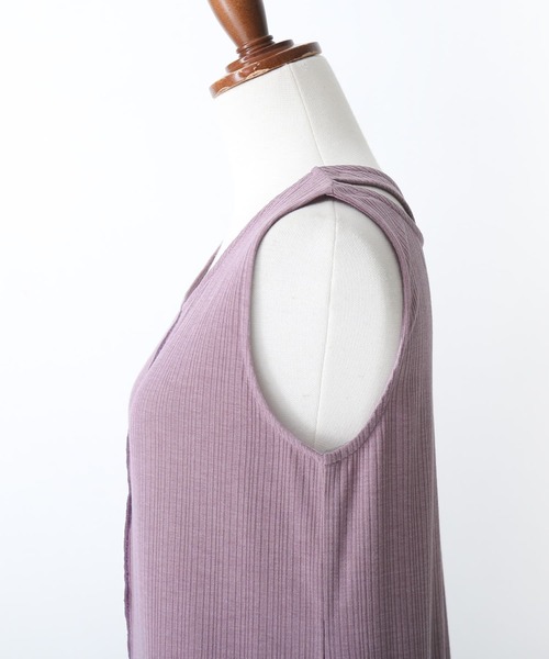 osharewalker（オシャレウォーカー）の「【廃盤】『シアートップス＆バッククロスリブタンクセット』（Tシャツ/カットソー・レディース・ブラック/グレー/グレイッシュブルー・1/2）」の9枚目の写真