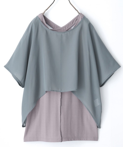 osharewalker（オシャレウォーカー）の「【廃盤】『シアートップス＆バッククロスリブタンクセット』（Tシャツ/カットソー・レディース・ブラック/グレー/グレイッシュブルー・1/2）」の13枚目の写真