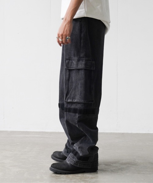 fuv.（ファブ）の「fuv - gimmick wide denim pants ギミックワイドデニムパンツ　made in INTER FACTORY（デニムパンツ・メンズ・ネイビー/ブラック/グレー/ブルー・MEDIUM/LARGE）」の15枚目の写真