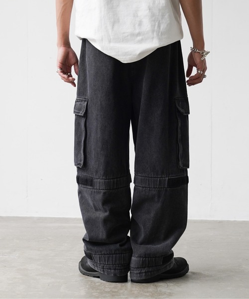 パンツ NVRFGT gimmick denim black PHILTHEORY ジーンズ Gimmick chemical denim pants/ギミックケミカル