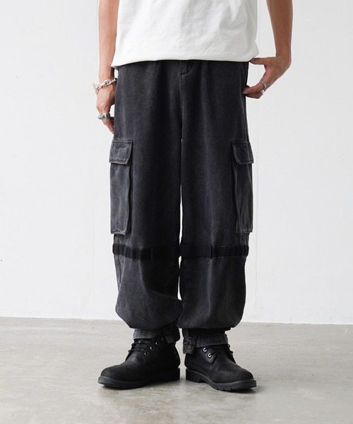 fuv.（ファブ）の「fuv - gimmick wide denim pants ギミックワイドデニムパンツ　made in INTER FACTORY（デニムパンツ・メンズ・ネイビー/ブラック/グレー/ブルー・MEDIUM/LARGE）」の5枚目の写真