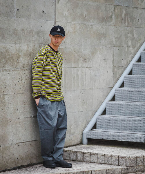 BEAMS（ビームス）の「BEAMS / ベロア ボーダー イージー Tシャツ（Tシャツ/カットソー・メンズ・ライム/ブラック/ブラウン・S/XL/L/M）」の5枚目の写真