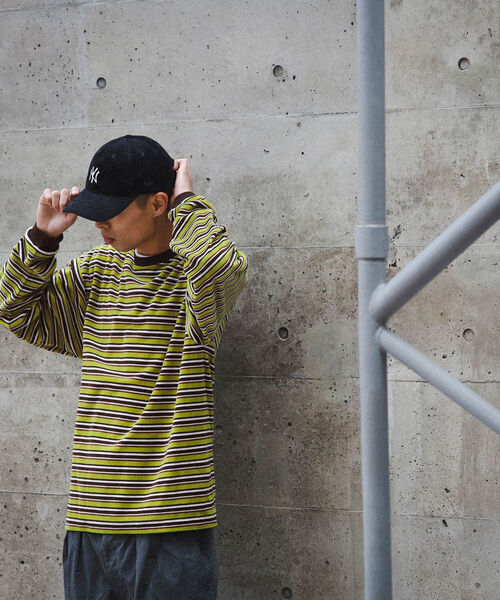 BEAMS（ビームス）の「BEAMS / ベロア ボーダー イージー Tシャツ（Tシャツ/カットソー・メンズ・ライム/ブラック/ブラウン・S/XL/L/M）」の8枚目の写真