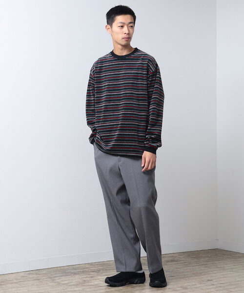 BEAMS（ビームス）の「BEAMS / ベロア ボーダー イージー Tシャツ（Tシャツ/カットソー・メンズ・ライム/ブラック/ブラウン・S/XL/L/M）」の15枚目の写真