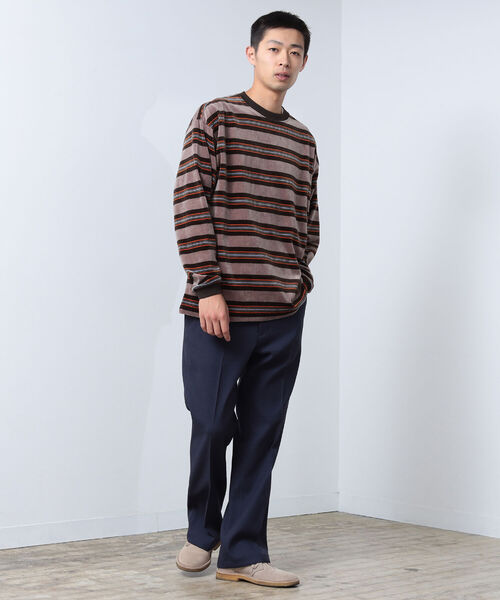 BEAMS（ビームス）の「BEAMS / ベロア ボーダー イージー Tシャツ（Tシャツ/カットソー・メンズ・ライム/ブラック/ブラウン・S/XL/L/M）」の20枚目の写真