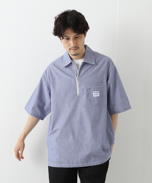 JOURNAL STANDARD relume（ジャーナルスタンダード　レリューム）の「【BIG ALLIED / ビック アライド】 ハーフジップ PO SH（シャツ/ブラウス・メンズ・ライトブルー/ブルー/ブルー系その他・MEDIUM/LARGE）」の2枚目の写真