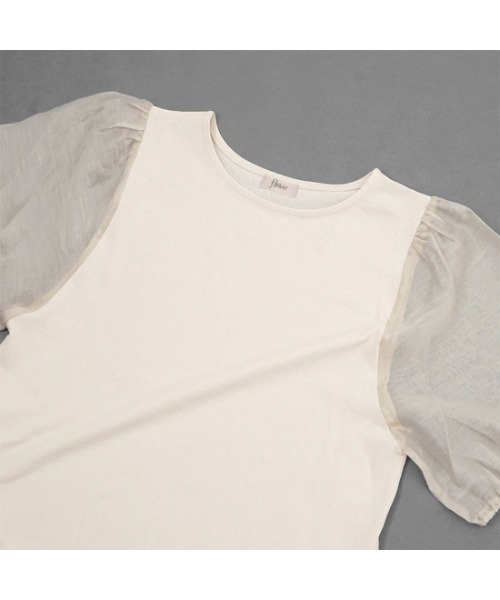 flower（フラワー）の「クリアスリーブティーズ（Tシャツ/カットソー・レディース・ベージュ/アイボリー・FREE）」の10枚目の写真