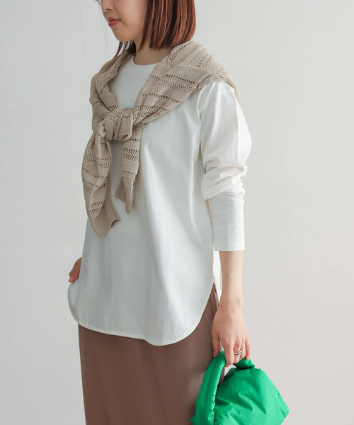 URBAN RESEARCH DOORS（アーバンリサーチドアーズ）の「USAコットンラウンドヘムカットソー（Tシャツ/カットソー・レディース・オフホワイト・MEDIUM）」の8枚目の写真