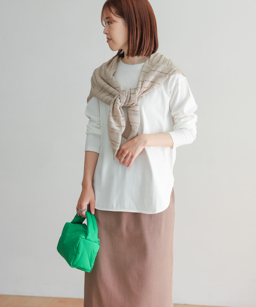 URBAN RESEARCH DOORS（アーバンリサーチドアーズ）の「USAコットンラウンドヘムカットソー（Tシャツ/カットソー・レディース・オフホワイト・MEDIUM）」の9枚目の写真