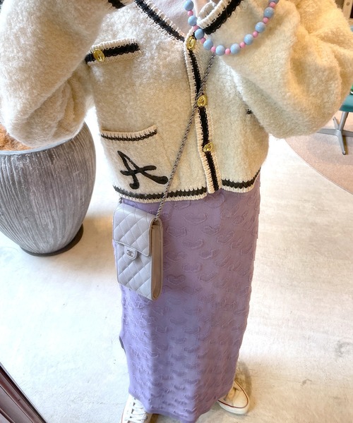 Alley by w closet（アリーバイダブルクローゼット）の「【Alley】ハートニットスカート（スカート・レディース・ピンク/ブラック/パープル・FREE）」の12枚目の写真