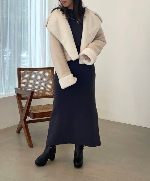 MAJESTIC LEGON（マジェスティックレゴン）の「fluffyライダース（その他アウター・レディース・ベージュ/ブラウン/アイボリー・SMALL/MEDIUM）」の9枚目の写真