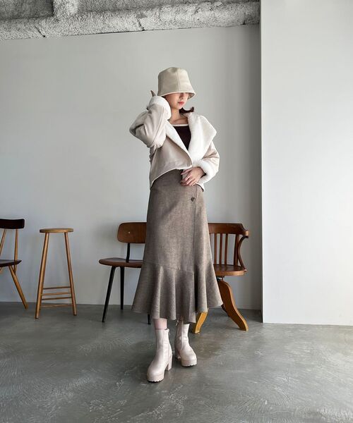 MAJESTIC LEGON（マジェスティックレゴン）の「fluffyライダース（その他アウター・レディース・ベージュ/ブラウン/アイボリー・SMALL/MEDIUM）」の14枚目の写真